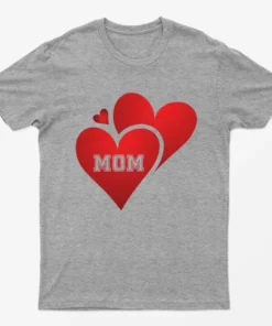Sport Grey Love Heart Mom T-Shirt