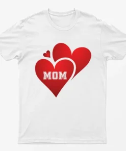White Love Heart Mom T-Shirt