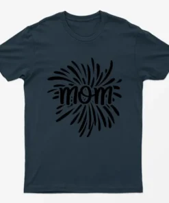 Navy Blue Love Mom Graphic T-Shirt