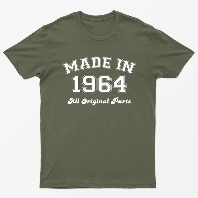 Made in 1964 All Original Parts T-Shirt 60th Birthday Gift