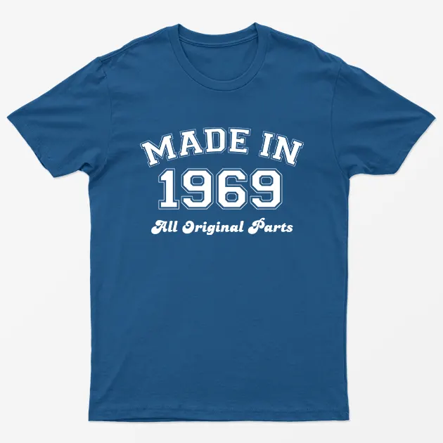 Made in 1969 All Original Parts T-Shirt 55th Birthday Gift
