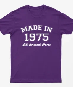 Purple Made in 1975 All Original Parts T-Shirt