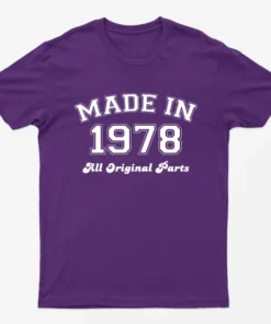 Purple Made in 1978 All Original Parts T-Shirt