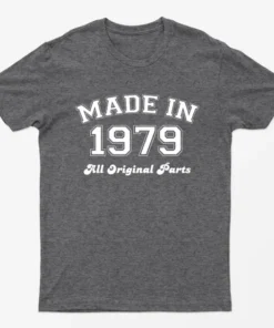 Dark Heather Made in 1979 All Original Parts T-Shirt