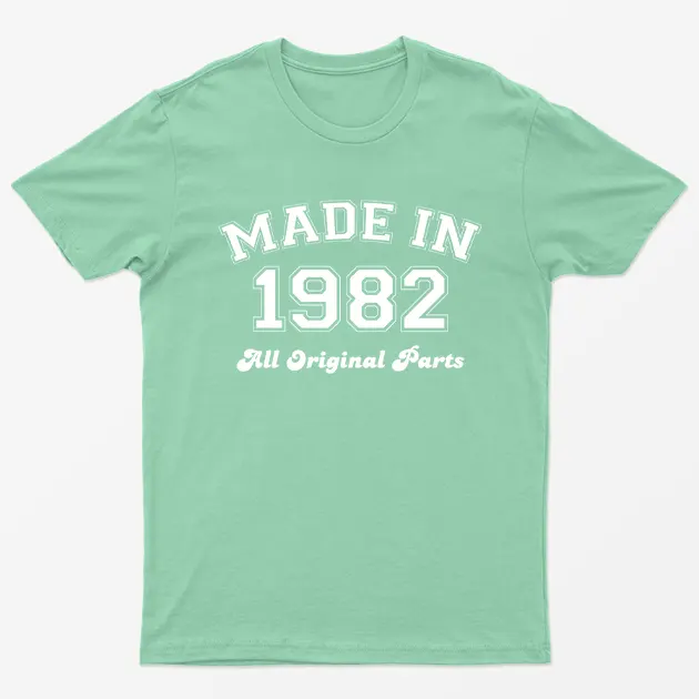 Mint Green Made in 1982 All Original Parts T-Shirt