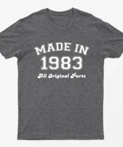 Dark Heather Made in 1983 All Original Parts T-Shirt