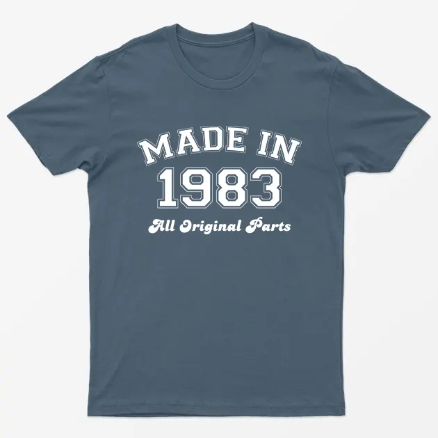 Indigo Blue Made in 1983 All Original Parts T-Shirt