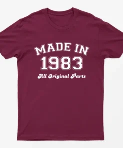 Maroon Made in 1983 All Original Parts T-Shirt