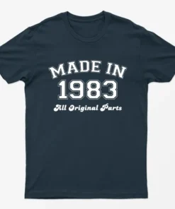 Navy Blue Made in 1983 All Original Parts T-Shirt