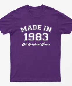 Purple Made in 1983 All Original Parts T-Shirt