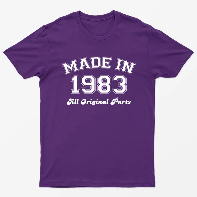 Purple Made in 1983 All Original Parts T-Shirt