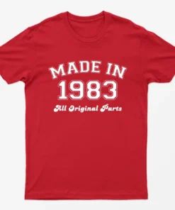 Red Made in 1983 All Original Parts T-Shirt