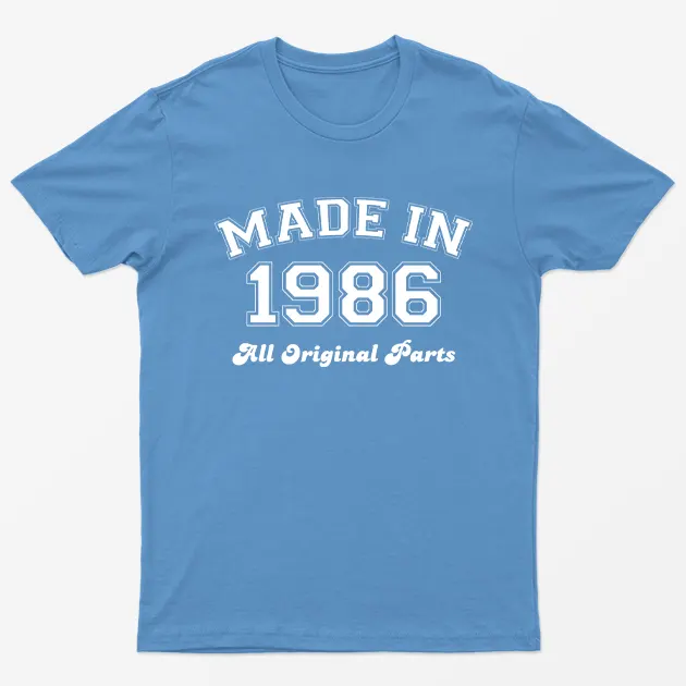 Carolina blue Made in 1986 All Original Parts T-Shirt