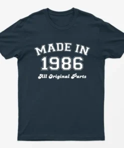 Navy Blue Made in 1986 All Original Parts T-Shirt