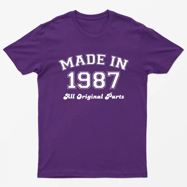 Purple Made in 1987 All Original Parts T-Shirt