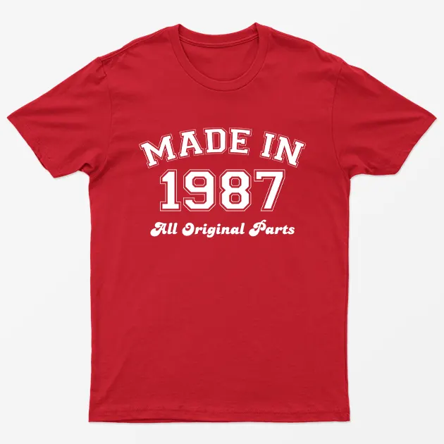 Red Made in 1987 All Original Parts T-Shirt
