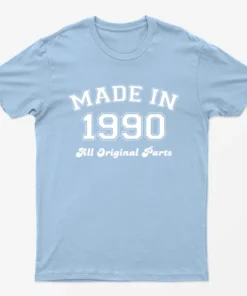 Light Blue Made in 1990 All Original Parts T-Shirt