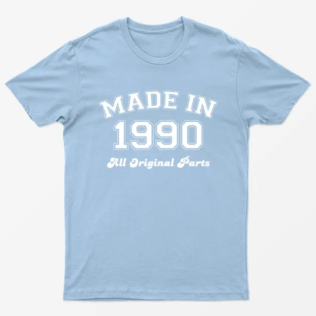 Light Blue Made in 1990 All Original Parts T-Shirt