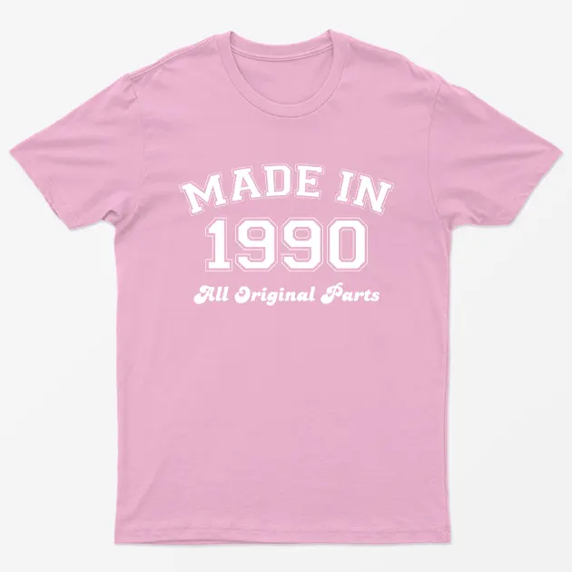 Light Pink Made in 1990 All Original Parts T-Shirt