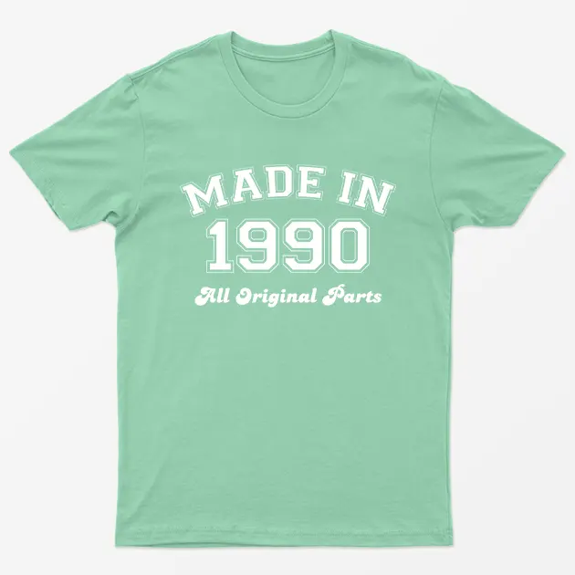 Mint Green Made in 1990 All Original Parts T-Shirt