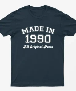 Navy Blue Made in 1990 All Original Parts T-Shirt