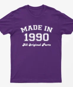 Purple Made in 1990 All Original Parts T-Shirt