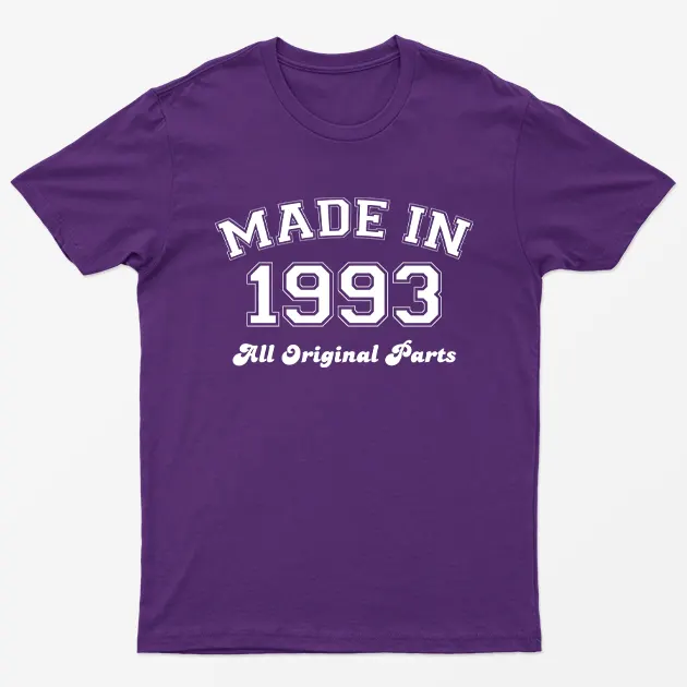 Purple Made in 1993 All Original Parts T-Shirt
