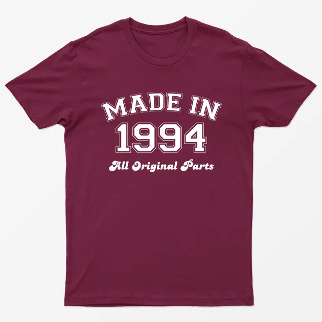 Maroon Made in 1994 All Original Parts T-Shirt