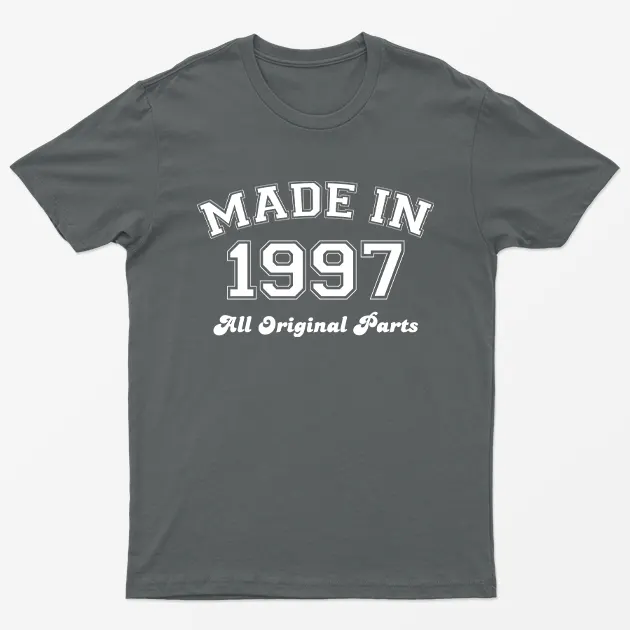 Charcoal Made in 1997 All Original Parts T-Shirt