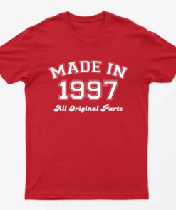 Red Made in 1997 All Original Parts T-Shirt