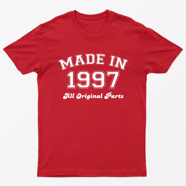 Red Made in 1997 All Original Parts T-Shirt