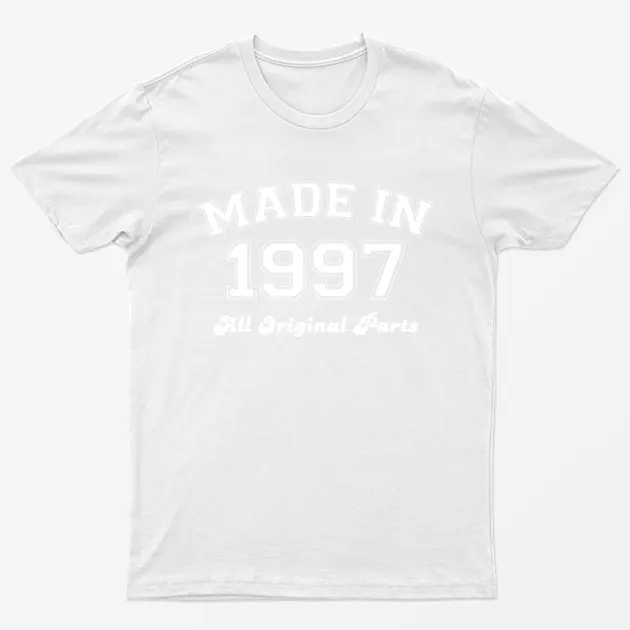 White Made in 1997 All Original Parts T-Shirt
