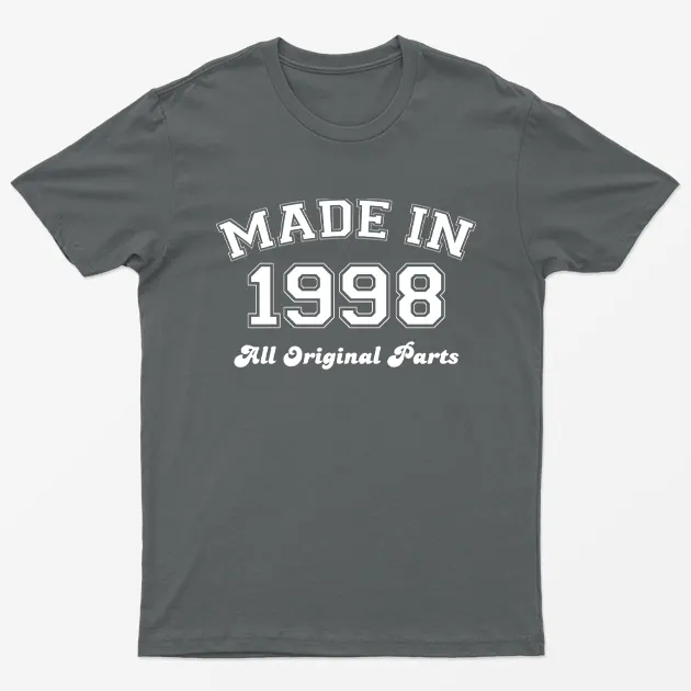 Charcoal Made in 1998 All Original Parts T-Shirt
