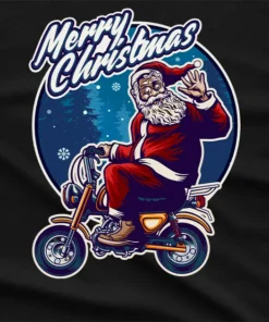 Merry Christmas Biker Santa T-Shirt