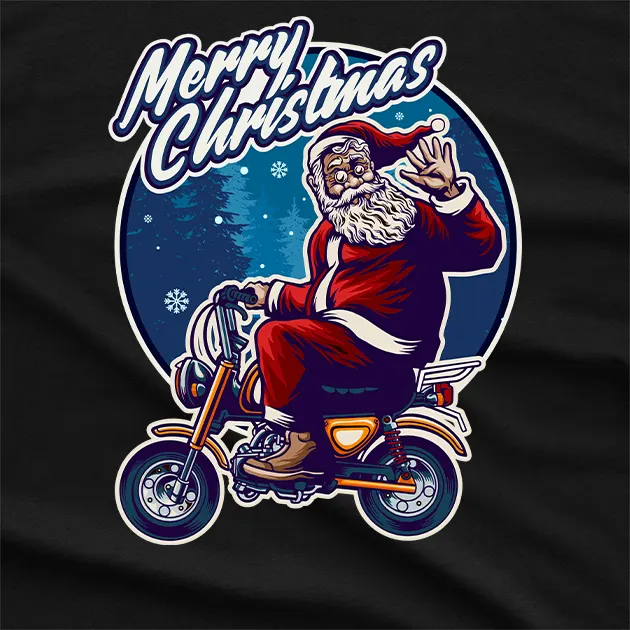 Merry Christmas Biker Santa T-Shirt