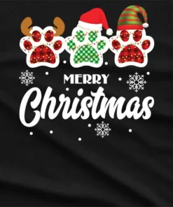 Merry Christmas Cute Paws T-Shirt