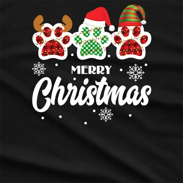 Merry Christmas Cute Paws T-Shirt