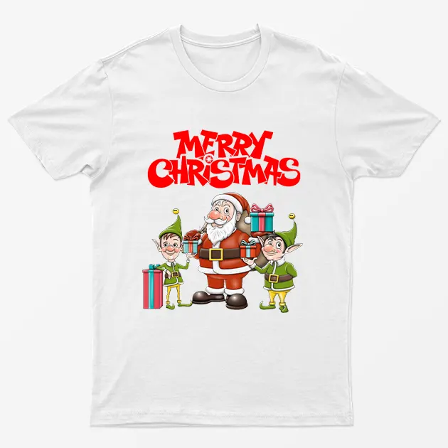 White Merry Christmas Graphic T-Shirt
