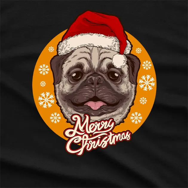Merry Christmas Pug Santa Claus T-Shirt