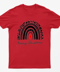 Red Merry Christmas Rainbow T-Shirt