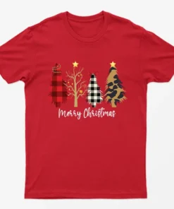 Red Merry Christmas Trees T-Shirt
