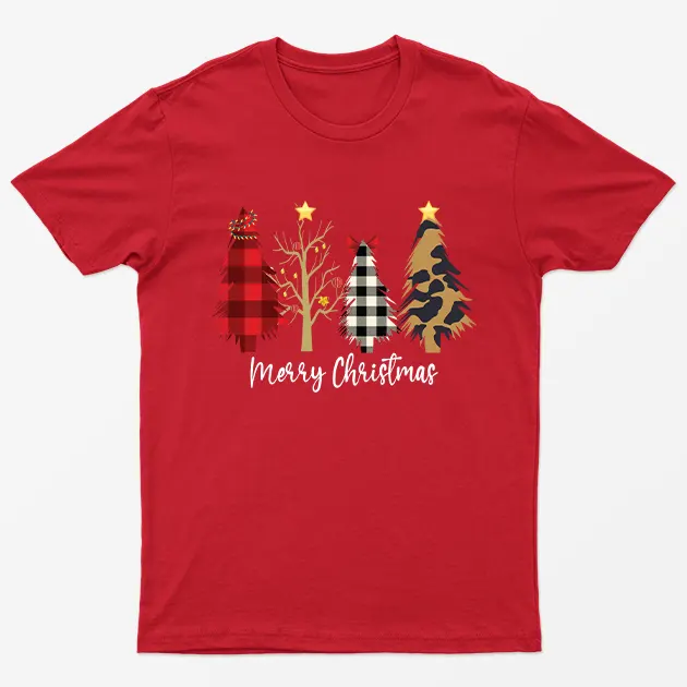 Red Merry Christmas Trees T-Shirt