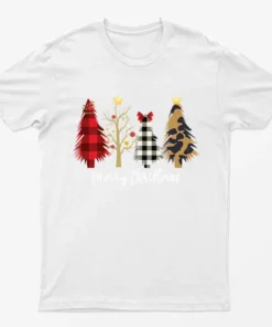 White Merry Christmas Trees T-Shirt