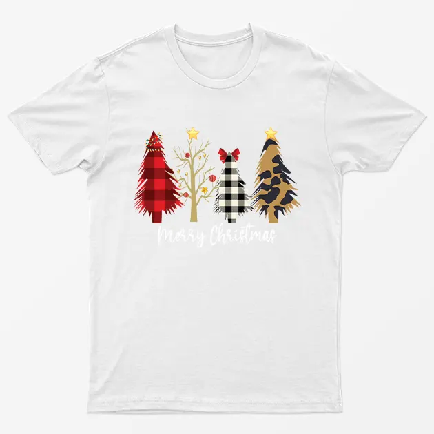 White Merry Christmas Trees T-Shirt
