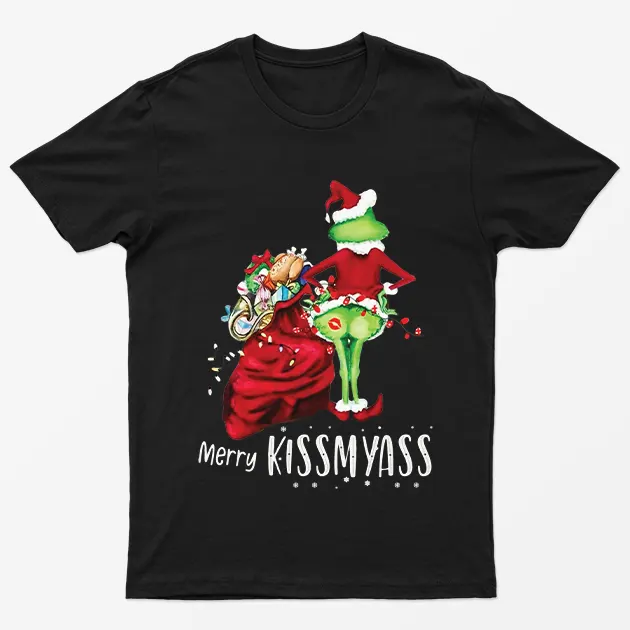 Black Merry Kissmyass T-Shirt