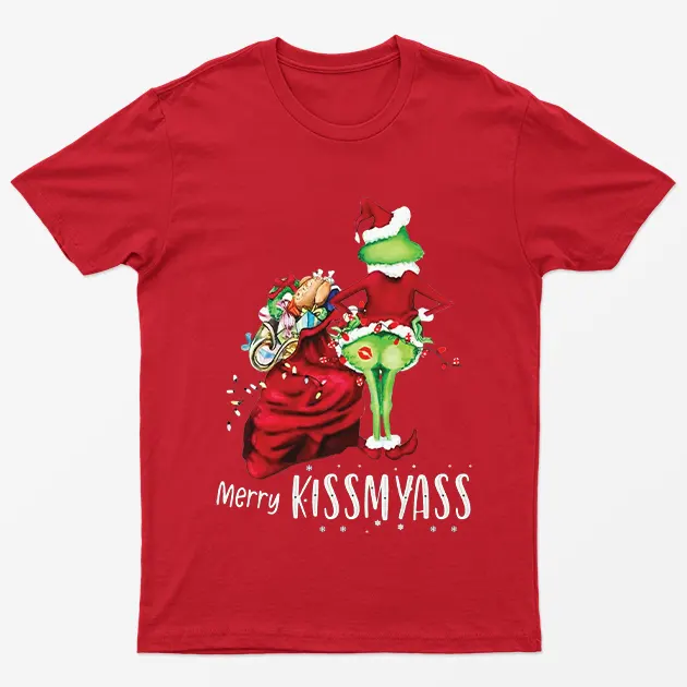Red Merry Kissmyass T-Shirt