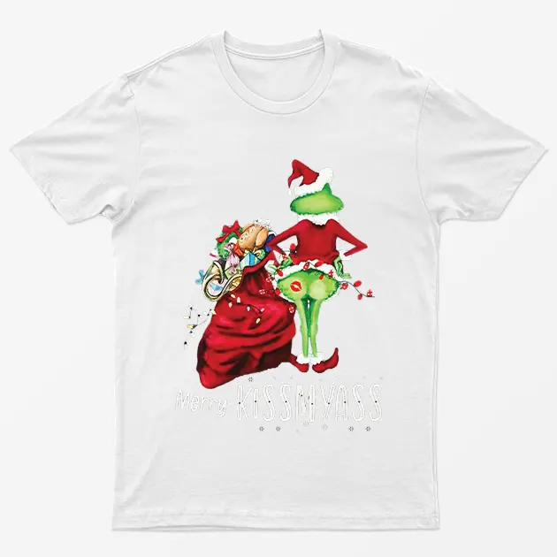 White Merry Kissmyass T-Shirt