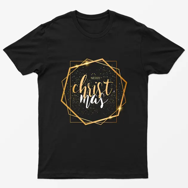 Black Merry Luxury Christmas T-Shirt