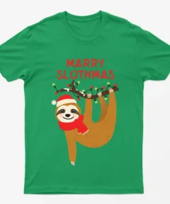 Irish Green Merry Slothmas Christmas T-Shirt