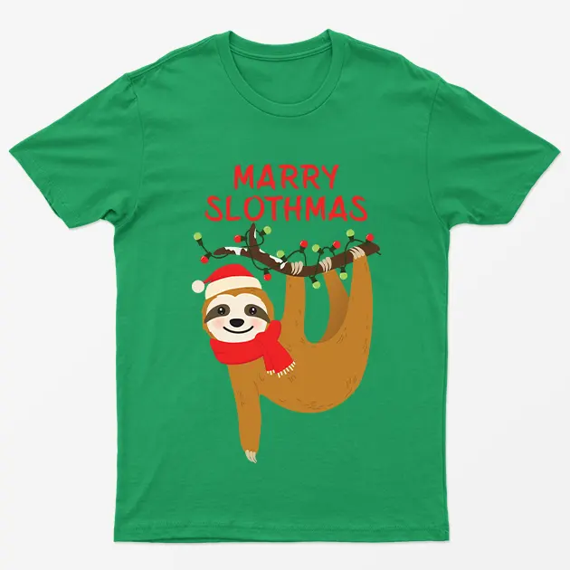 Irish Green Merry Slothmas Christmas T-Shirt